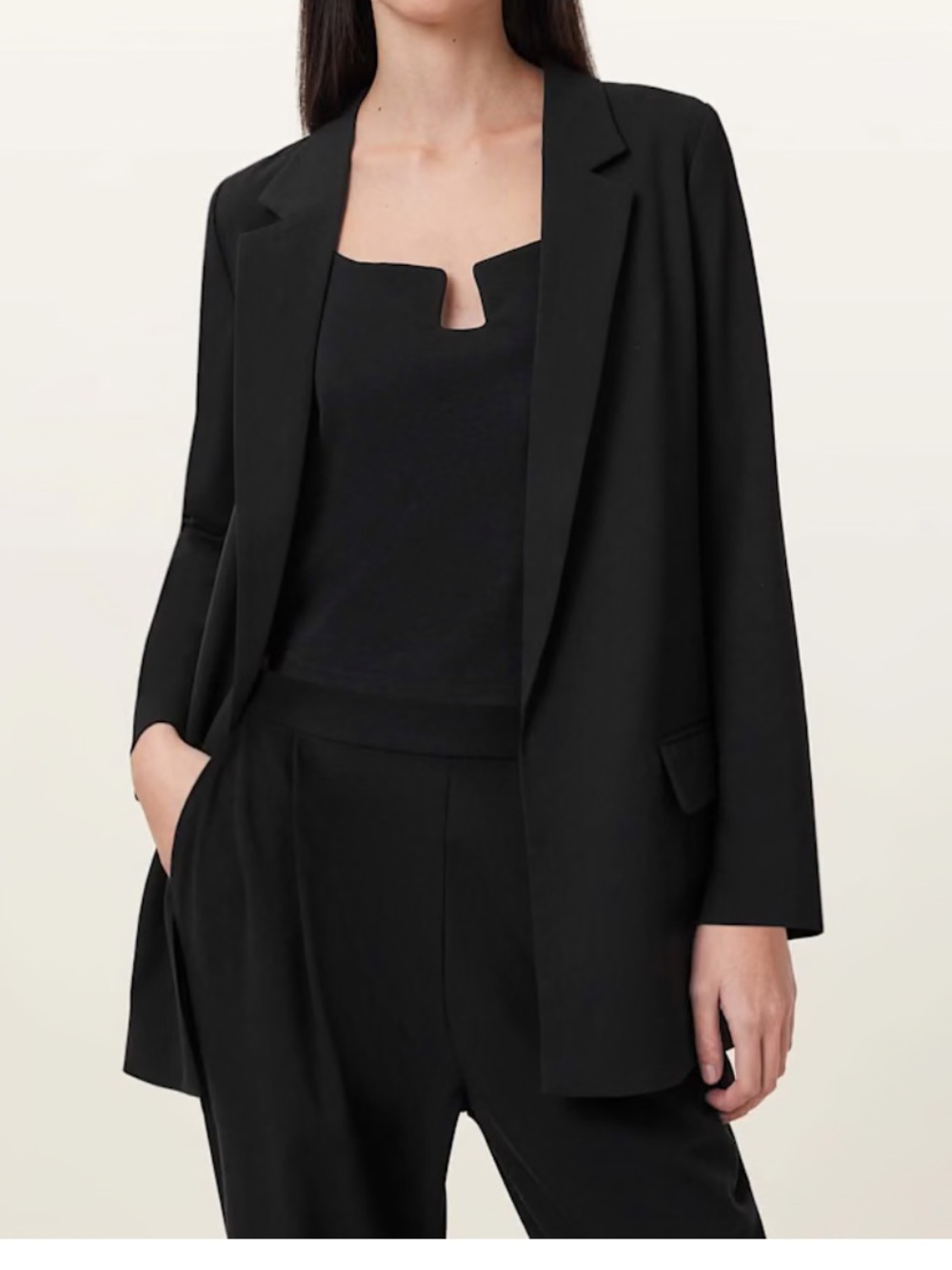 All Saints Womens Black ALEIDA LIGHTWEIGHT TRI BLAZER size 4